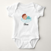 Baby Boy on Clouds Bodysuit Baby Strampler (Vorderseite)