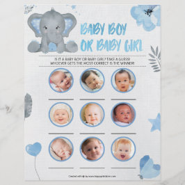 Baby Boy or Baby Girl [Baby Elephant [blau] Briefbogen