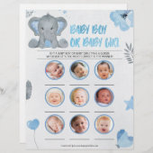 Baby Boy or Baby Girl [Baby Elephant [blau] Briefbogen (Vorne/Hinten)