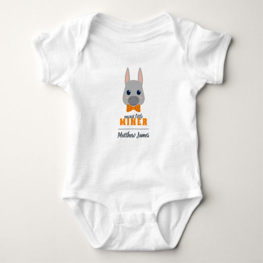 Baby Boy Orange Donkey Bodysuit Strampler (Vorderseite)
