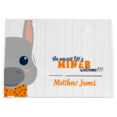 Baby Boy Orange Donkey Große Geschenktüte (Vorderseite)