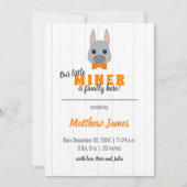 Baby Boy Orange Donkey Vertical Baby Ankündigung (Vorderseite)