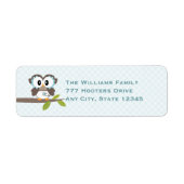 Baby Boy Owl Rücksendeadressen-Aufkleber (Vorne)