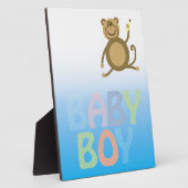 Baby Boy Pale Bluie Two Tone Fotoplatte (Seite)