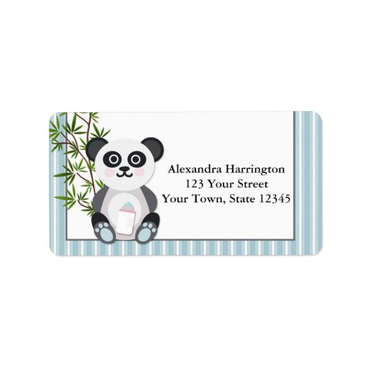 Baby Boy Panda, Streifen Adressaufkleber (Vorne)