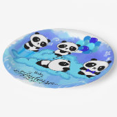 Baby Boy Pandas Baby Duschpapier Teller (Schrägansicht)