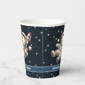 Baby Boy Party Paper Cups Teddy Bear Astronaut Pappbecher (Rechts)