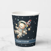 Baby Boy Party Paper Cups Teddy Bear Astronaut Pappbecher (Vorderseite)