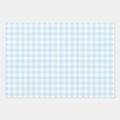 Baby Boy Pastel Blue Gingham Kariert Multi Geschenkpapier Set (Vorderseite)