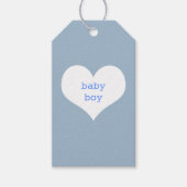 Baby Boy Pastel Blue und White Heart Geschenkanhänger (Vorderseite)