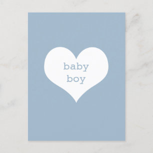 Baby Boy Pastel Blue und White Heart Postkarte