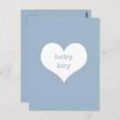 Baby Boy Pastel Blue und White Heart Postkarte (Vorne/Hinten)
