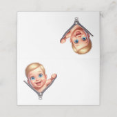 Baby Boy Peeking Babydusche Weiß Vielen Dank Platzkarte (Außenseite Aufgefaltet)