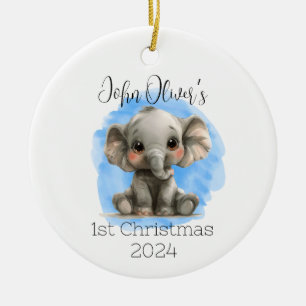 Baby Boy Personalisiert Elephant Ornament