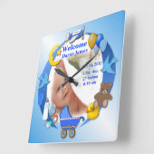Baby Boy ~ Photo Clock Quadratische Wanduhr (Winkel)