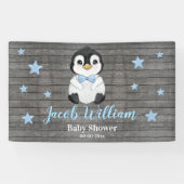 Baby Boy Pinguin Banner Signature Backdrop Dusche (Horizontal)