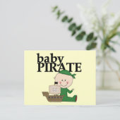 Baby Boy Pirate mit Ship Tshirts und Geschenken Postkarte (Stehend Vorderseite)