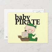 Baby Boy Pirate mit Ship Tshirts und Geschenken Postkarte (Vorne/Hinten)
