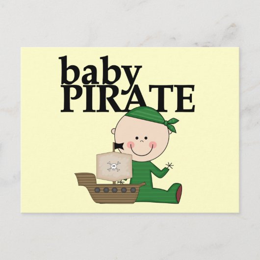 Baby Boy Pirate mit Ship Tshirts und Geschenken Postkarte (Vorderseite)