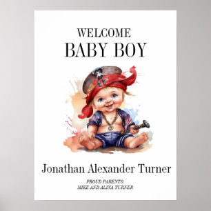Baby Boy Pirate Willkommenspital Doster Poster