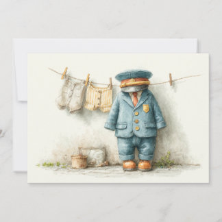 Baby Boy Police 1. Geburtstag Party Einladung