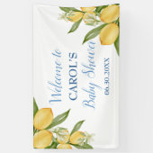 Baby Boy Positano Lemons Blue Baby Dusche Hintergr Banner (Vertikal)