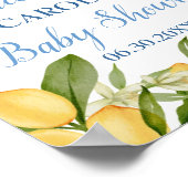 Baby Boy Positano Lemons Blue Baby Dusche Willkomm Poster (Ecke)