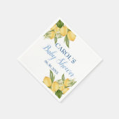 Baby Boy Positano Lemons Blue Pattern Baby Dusche Serviette (Ecke)