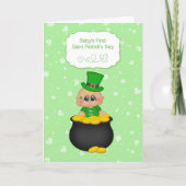 Baby Boy, Pot of Gold, 1. St. Patrick's Day Karte (Vorderseite)