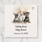 Baby Boy Puppy Dog Schwänze Kinderdusche Geschenkanhänger (Rückseite)