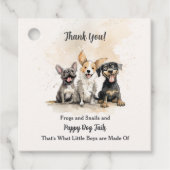 Baby Boy Puppy Dog Schwänze Kinderdusche Geschenkanhänger (Vorderseite)