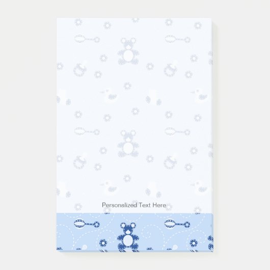 Baby-Boy Quilt-Muster Post-it Klebezettel (Vorderseite)