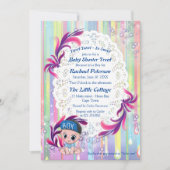 Baby Boy Regenbogen Bubbles & Unicorns Kinderdusch Dankeskarte (Vorderseite)