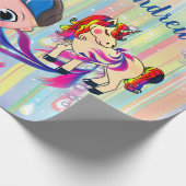 Baby Boy Regenbogen Bubbles & Unicorns Kinderdusch Geschenkpapier (Ecke)