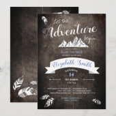 Baby boy Rustic adventure babyshower Einladung (Vorne/Hinten)