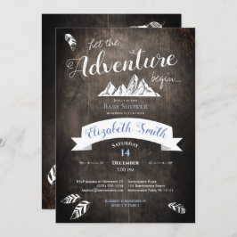 Baby boy Rustic adventure babyshower Einladung