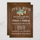 Baby Boy Rustic Fischerei Einladung (Vorne/Hinten)