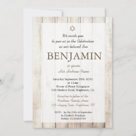 Baby Boy Rustic Namemony Zeremony Hebrew Juden Einladung