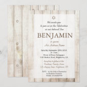 Baby Boy Rustic Namemony Zeremony Hebrew Juden Einladung (Vorne/Hinten)