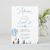 Baby Boy Rustikales Abenteuer Babydusche Einladung (Stehend Vorderseite)