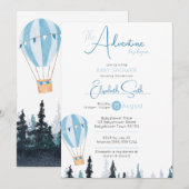 Baby Boy Rustikales Abenteuer Babydusche Einladung (Vorne/Hinten)