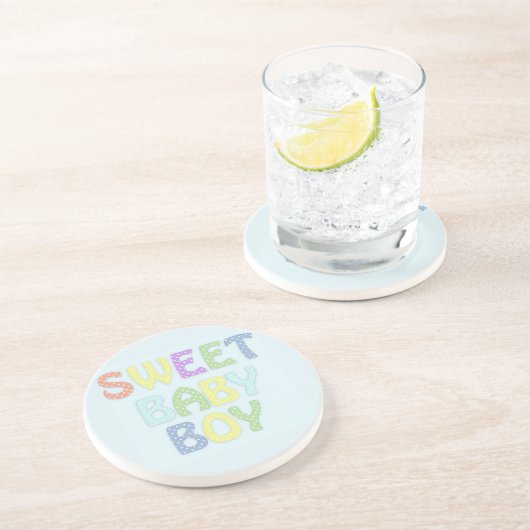 Baby Boy Sandstein Untersetzer (Seite)