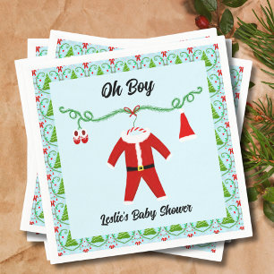 Baby Boy Santa Outfit Baby Shower Serviette