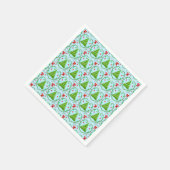 Baby Boy Santa Outfit Weihnachtsbaum Muster Serviette (Ecke)