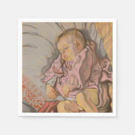 Baby Boy Schlafen auf einem Kissen Serviette