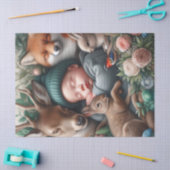 Baby Boy Schlafen mit Gewebepapier für Waldtiere Seidenpapier (Basteln)