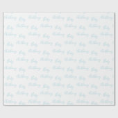 Baby Boy Script Blauer Name angepasst Geschenkpapier (Flach)