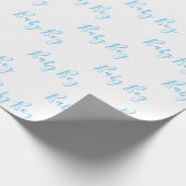 Baby Boy Script Blue Dusche Geschenkpapier (Ecke)
