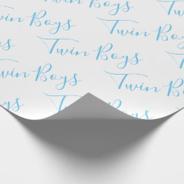 Baby Boy Script Blue Twin Boys Baby Geschenkpapier