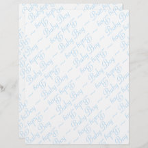 Baby Boy Script in Light Blue Text on White